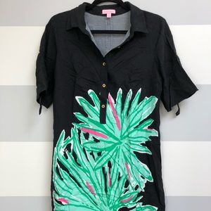 Lilly Pulitzer Elexa Dress in Black Palm Crazy